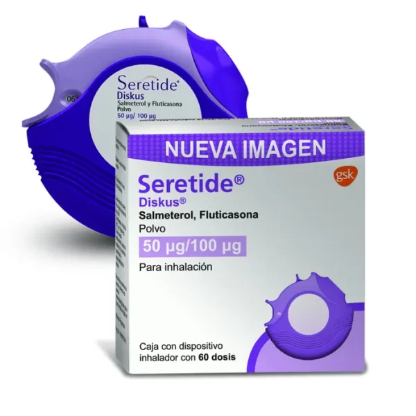 SERETIDE DISKUS PVO. 50/100 MCG. CAJA C/DISP. INHALADOR C/60 DOSIS